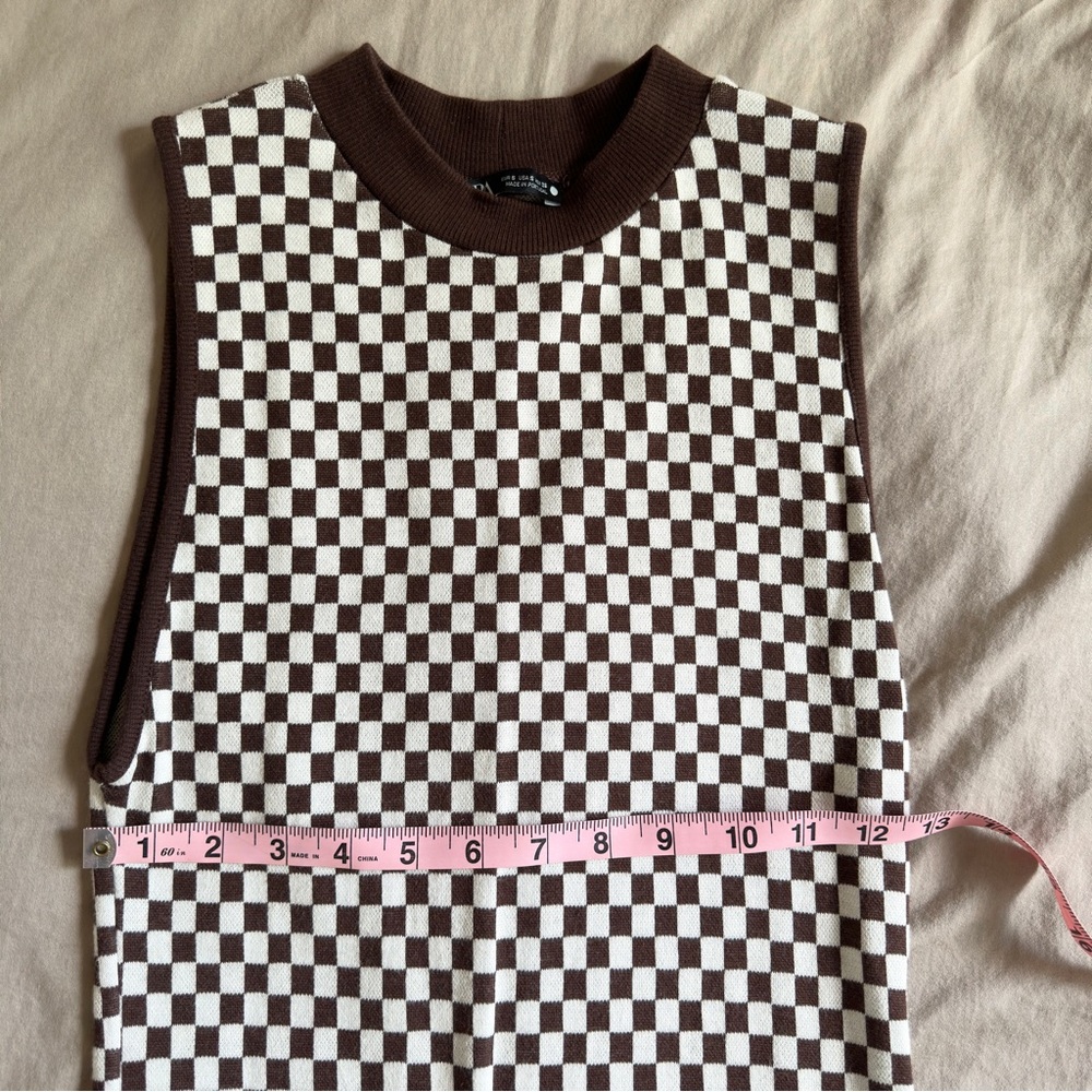 Zara Brown Gingham Dress size Small